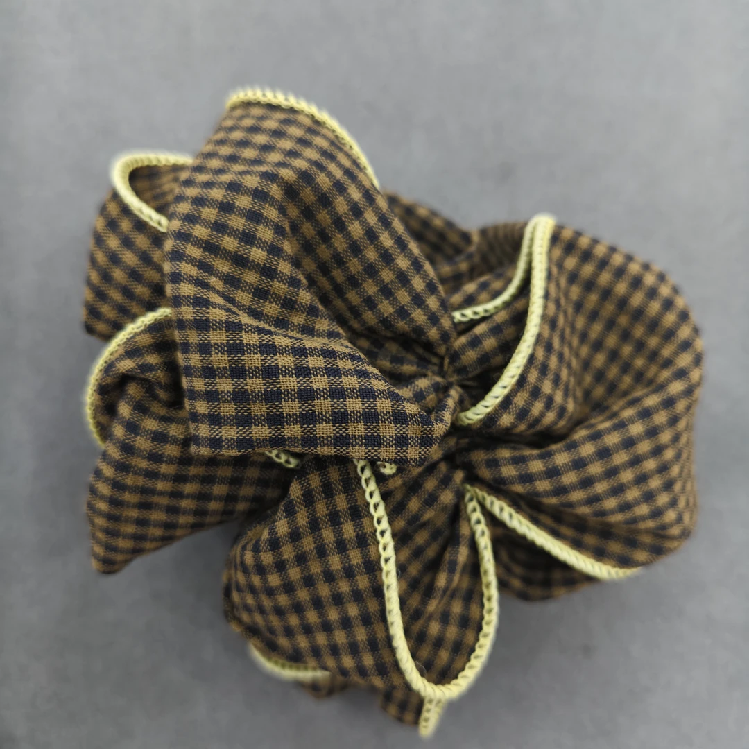 杰家02 花边格子发圈发饰2241