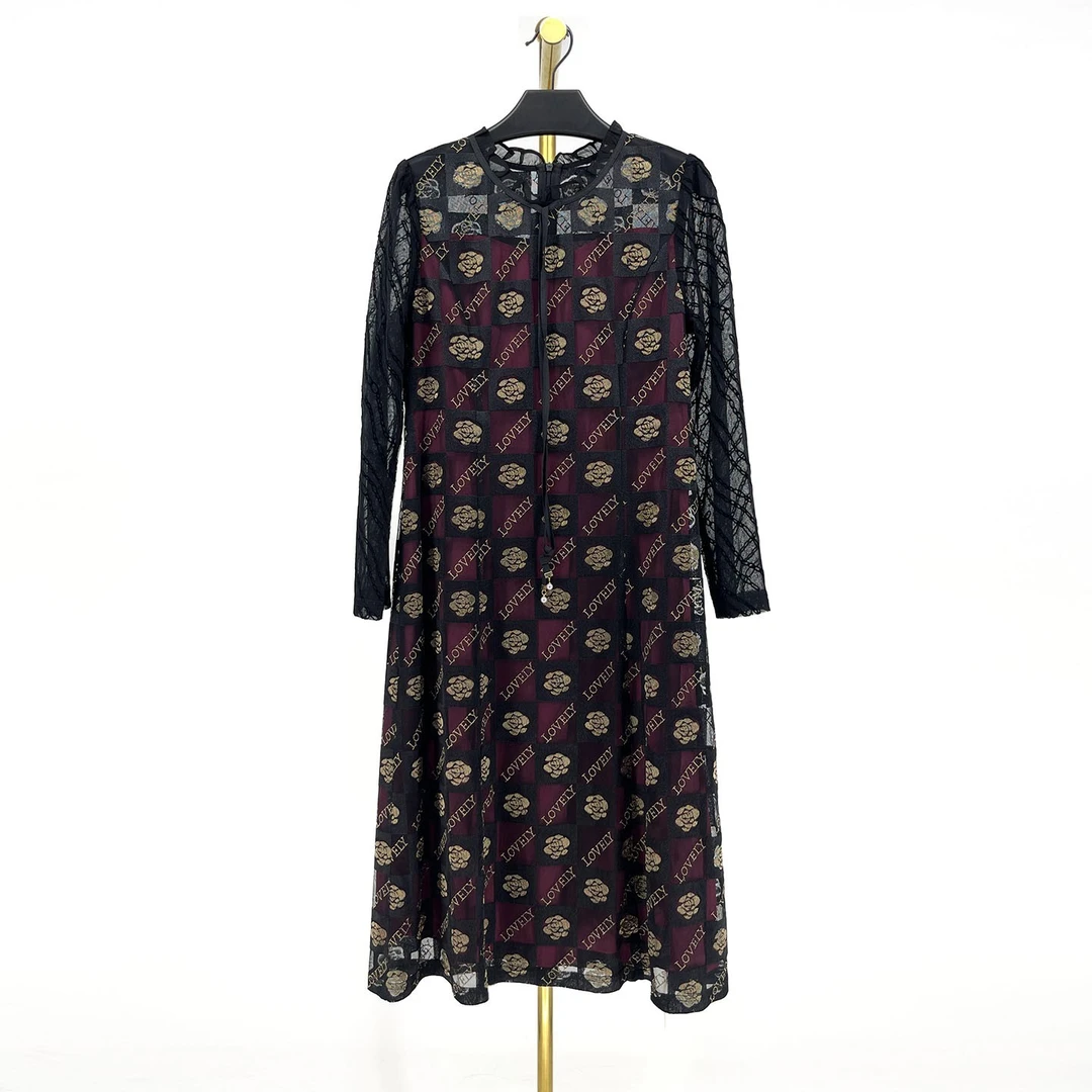 秋冬新款时尚气质优雅连衣裙 宓D3759