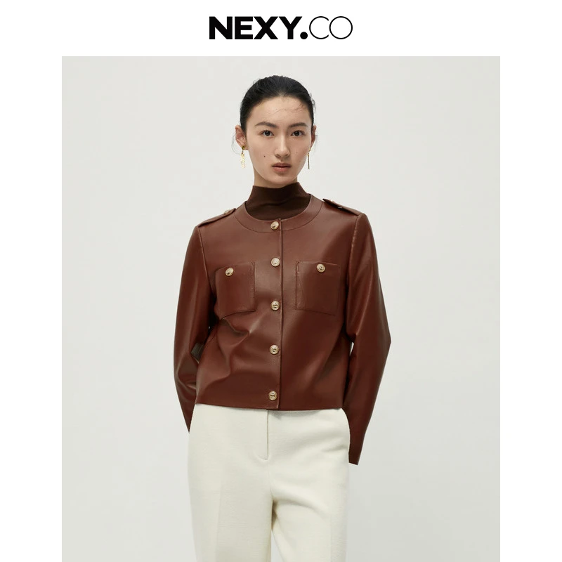 【晨粉专享价】NEXY.CO/奈蔻皮外套XP00213C6