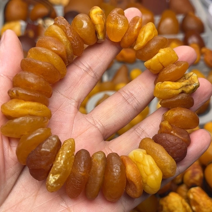 琥珀未镶嵌裸石天然蜜蜡手串
