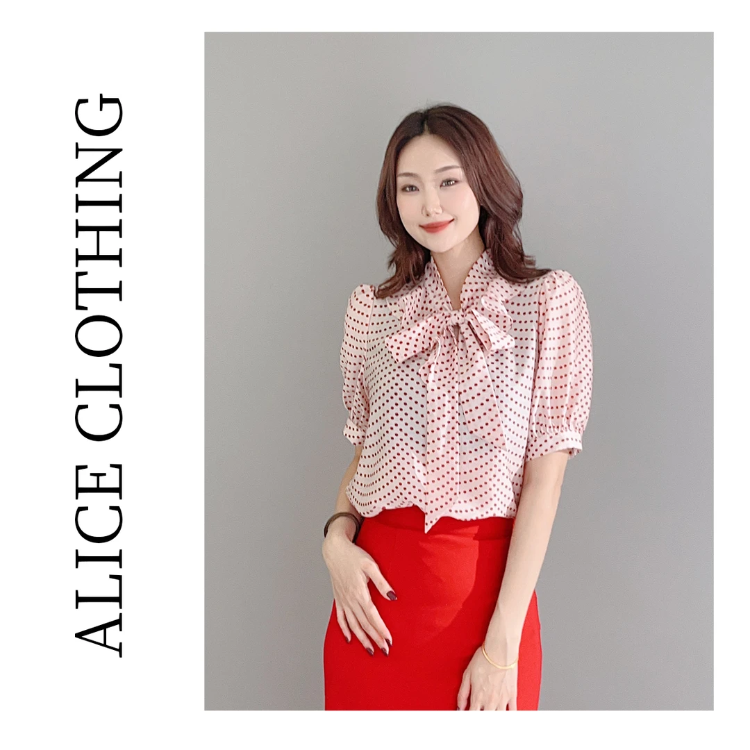 1ALICE“电影女郎”醋酸衬衫法式波点浪漫百搭S2137867Q