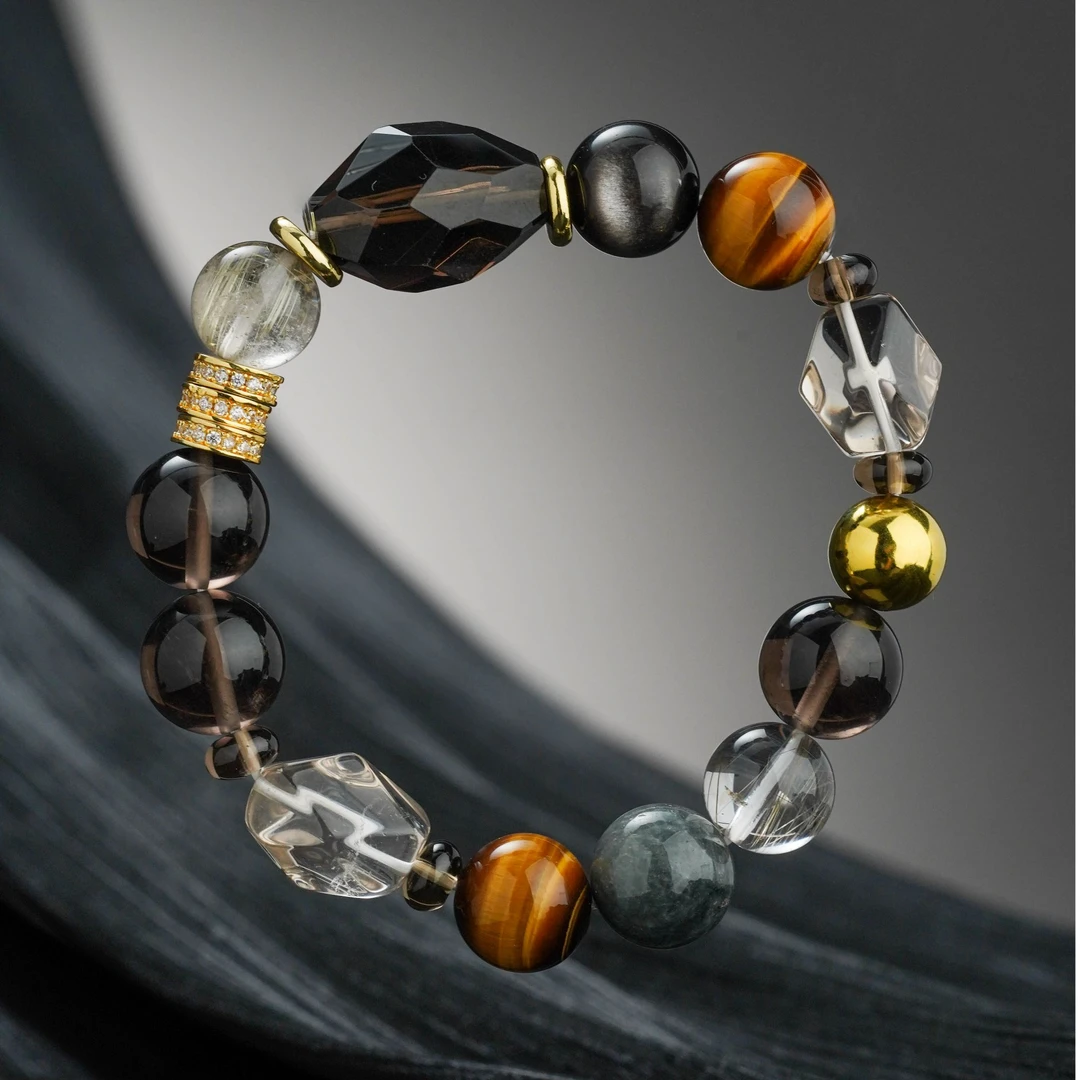 归真【藏锋】金发晶 银曜石 虎眼石 鹰眼石  天然水晶 手链