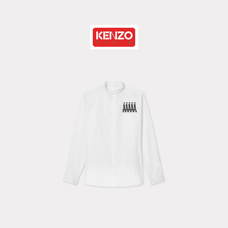 KENZO 男士宽松版型 时尚休闲百搭经典长袖衬衫