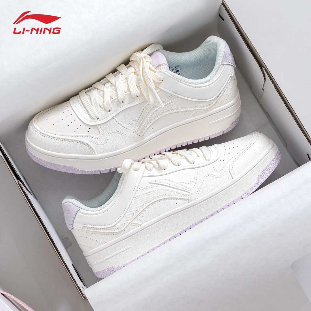 李宁天迹女鞋板鞋2025春季新款低帮硬底潮鞋百搭小白鞋时尚休闲鞋