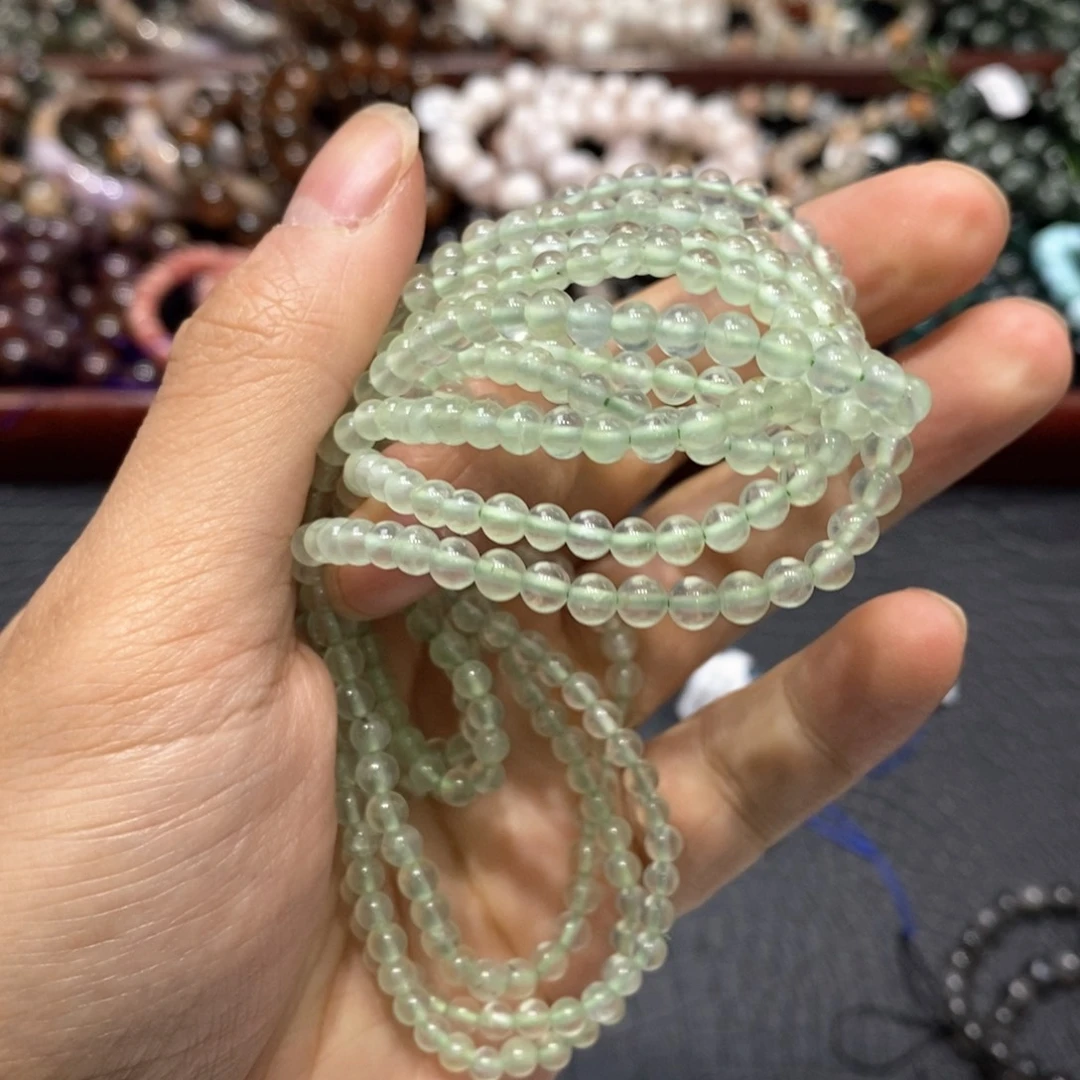 足金镶嵌合成（培育）蓝宝石手链葡萄三圈