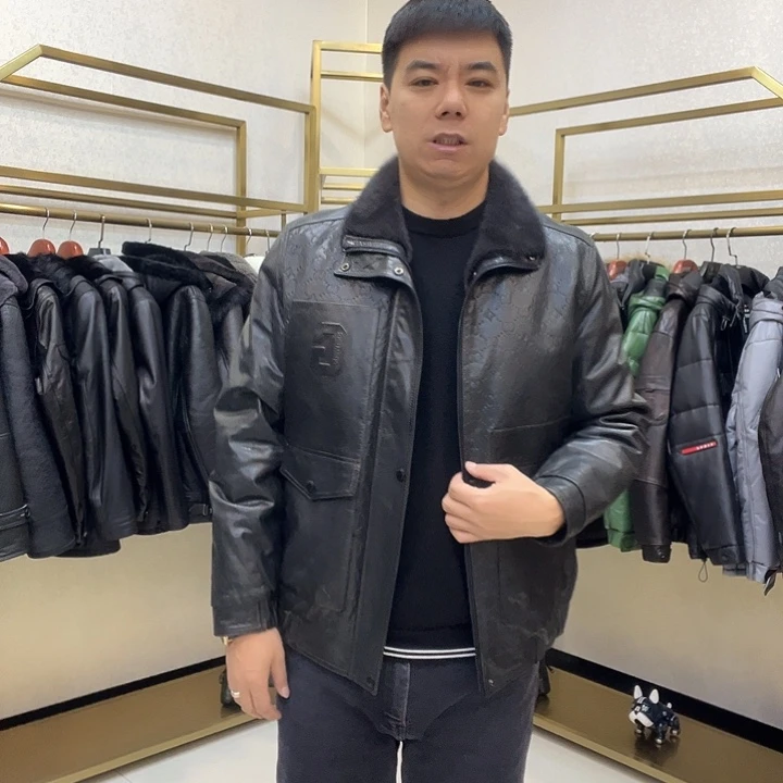 真皮皮衣山羊皮貂内胆180斤以内备注身高体重