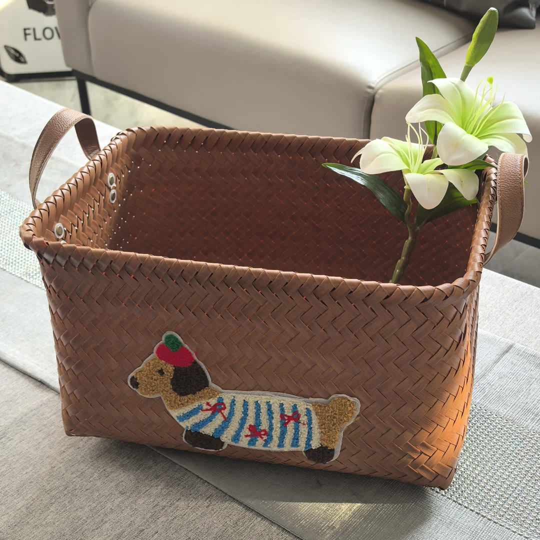 【酷酷家福利】两个装美式高级学生收纳筐脏衣服仿藤编野餐篮脏衣篓