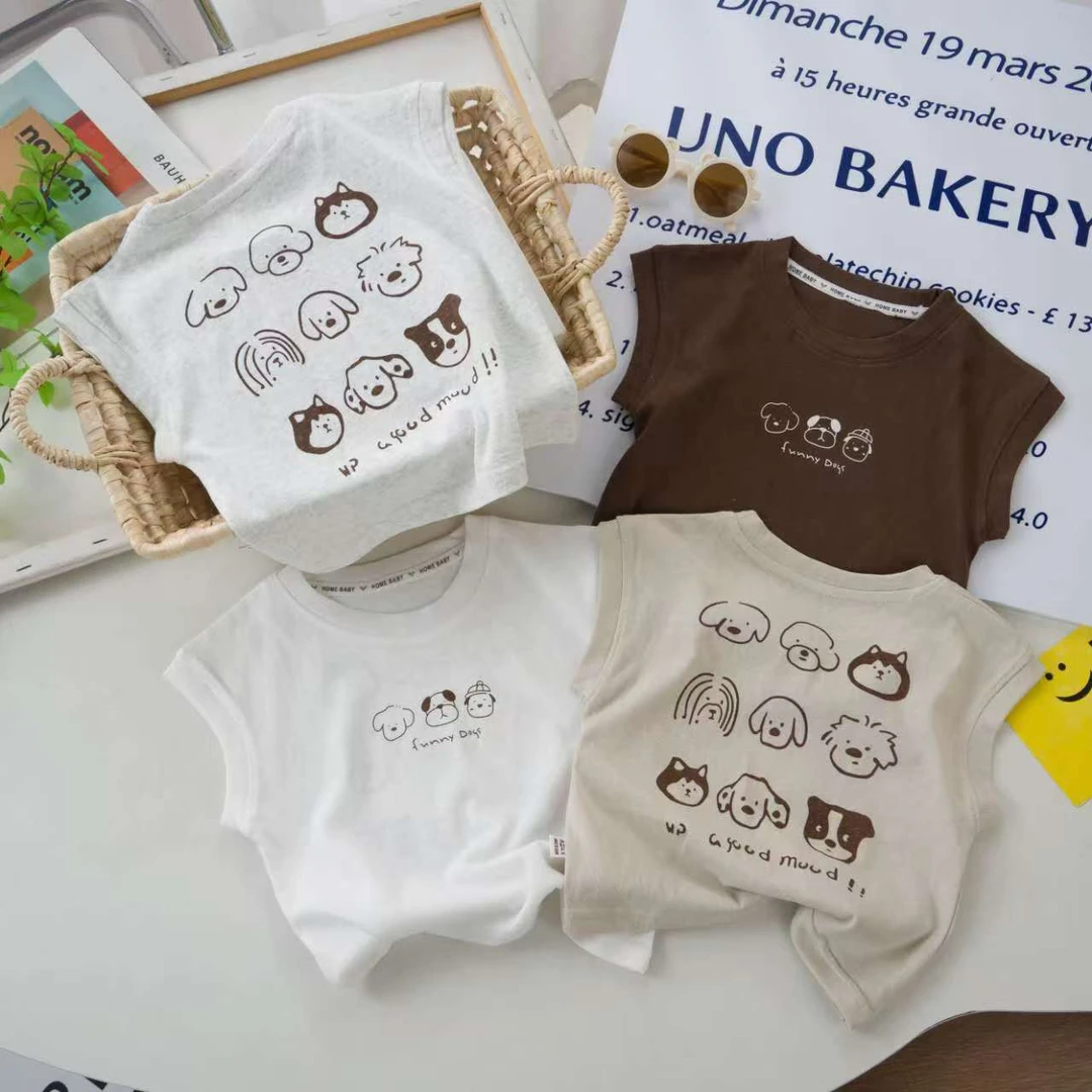 儿童夏季宽肩背心无袖上衣