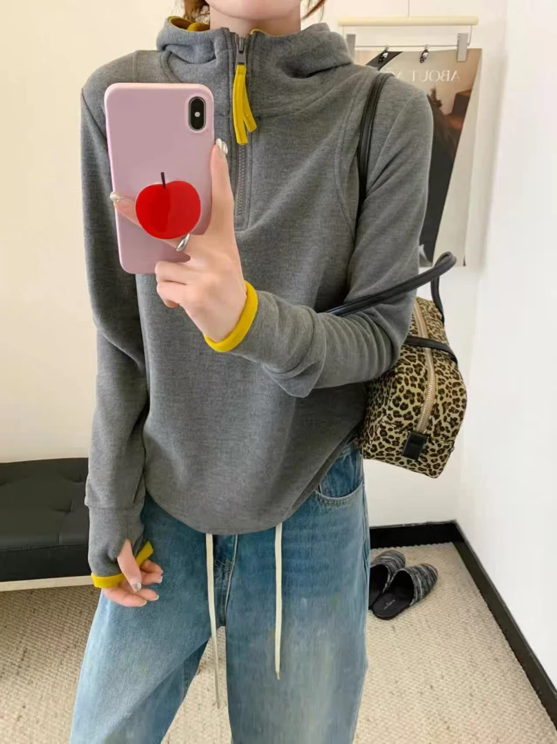 630秋冬新款韩系复古简约通勤时尚气质百搭修身显瘦短款上衣女