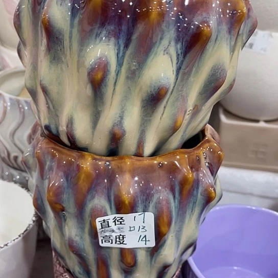 多肉绿植陶瓷花盆9.9包邮，有孔