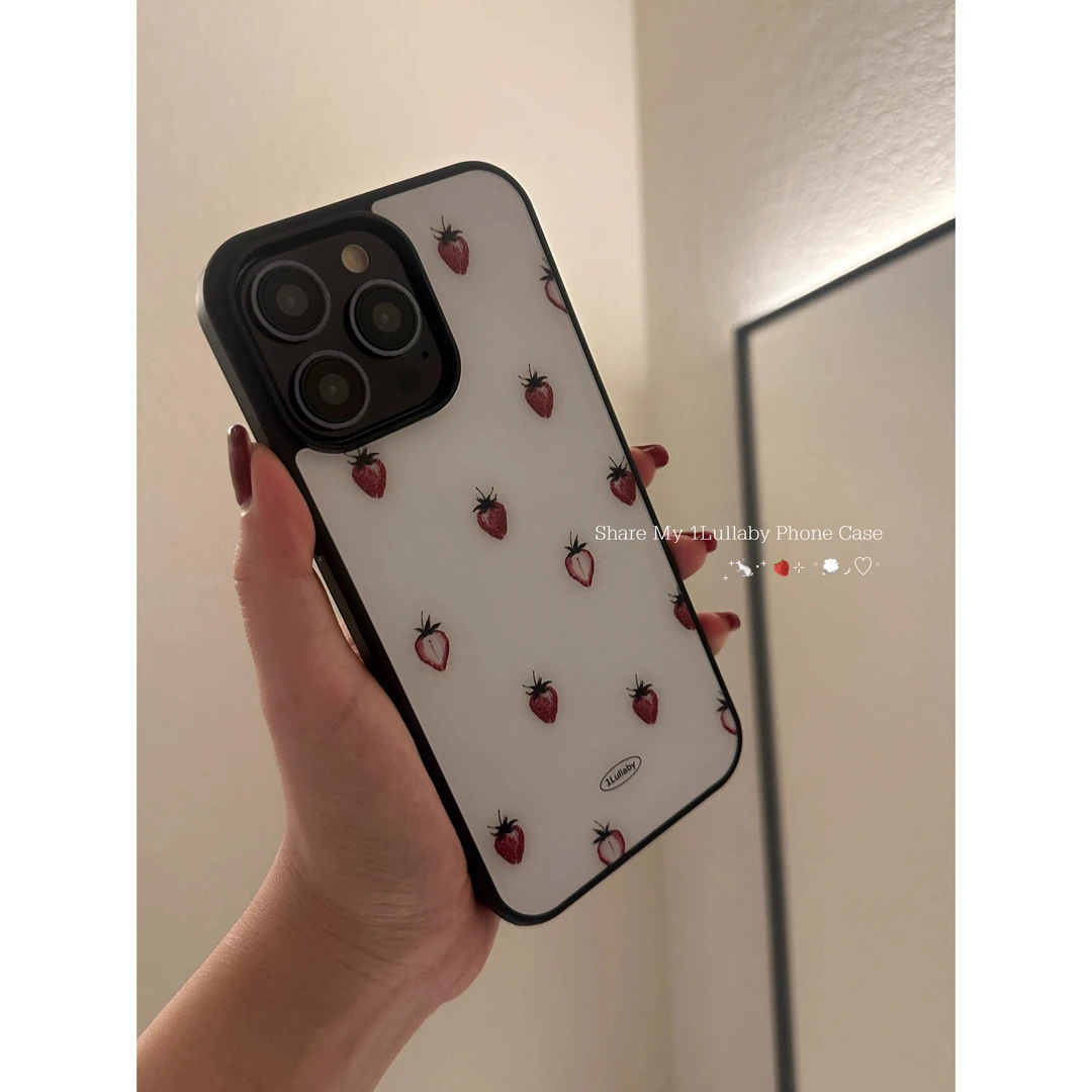 【奶油专属】韩系滴胶ins切片草莓适用苹果16pro女iphone15手机壳