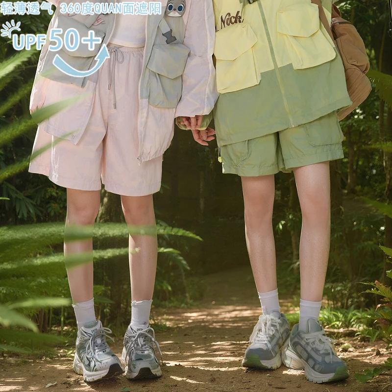 森女部落原创休闲纯色工装裤休闲裤松紧腰短裤2025年新款女装夏季