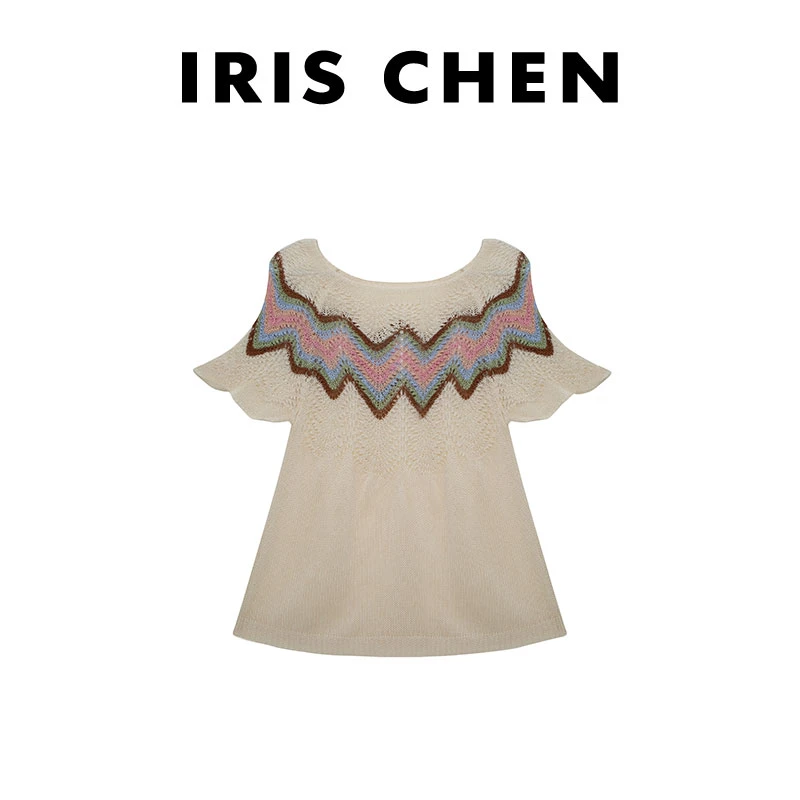 IRIS CHEN 波兰 2025夏款上新莱赛尔天丝亚麻针织短袖25SY460