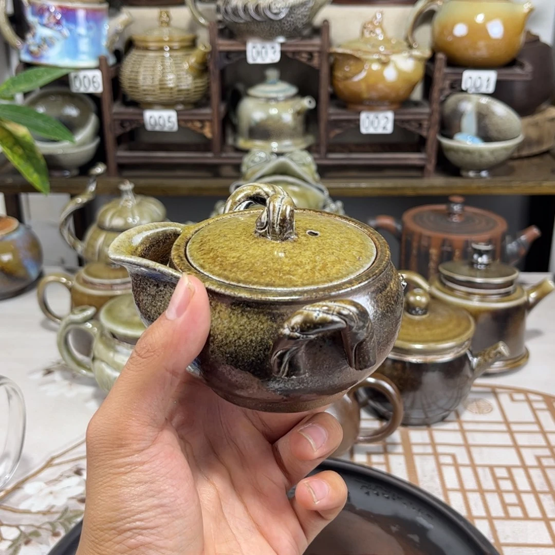 180cc白泥柴烧手抓壶