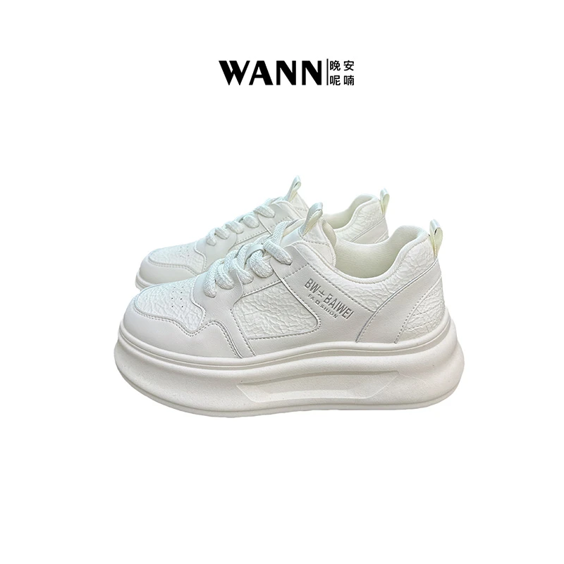 WANN/晚安呢喃 新款百搭厚底增高休闲女鞋运动小白鞋板鞋