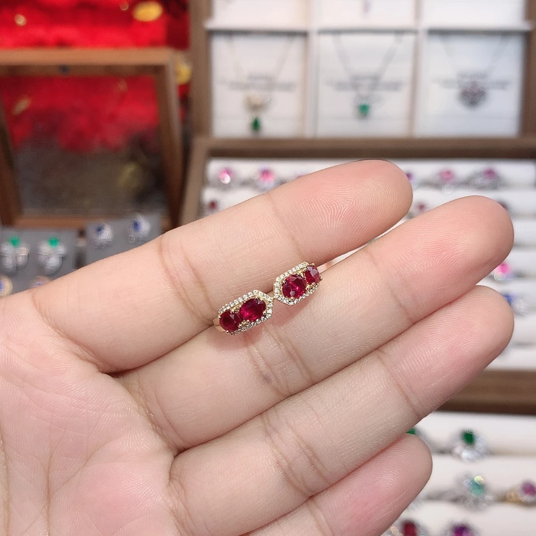 红宝石戒指18K金镶嵌0.92ct/七天无理由