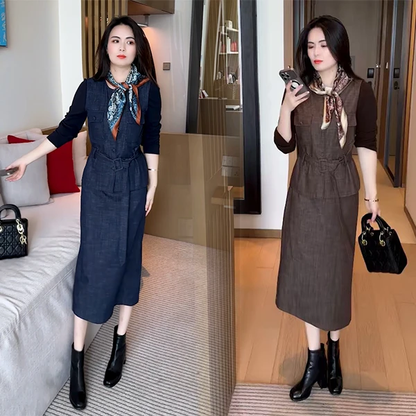 【季颜品牌】新款休闲时尚穿搭气质洋气收腰显瘦不挑人长袖套装