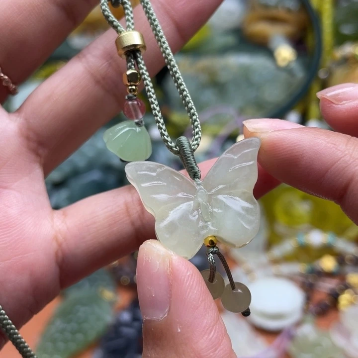 岫玉合金颈饰毛衣链锁骨链