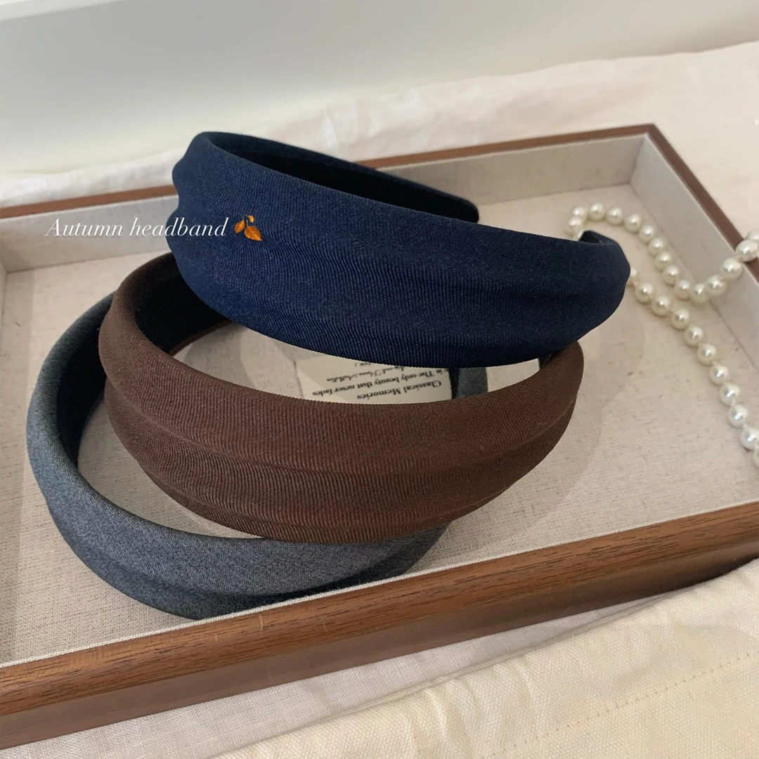 韩系慵懒老钱风宽边发箍女高颅顶头箍发饰日常外戴显脸小头饰发卡