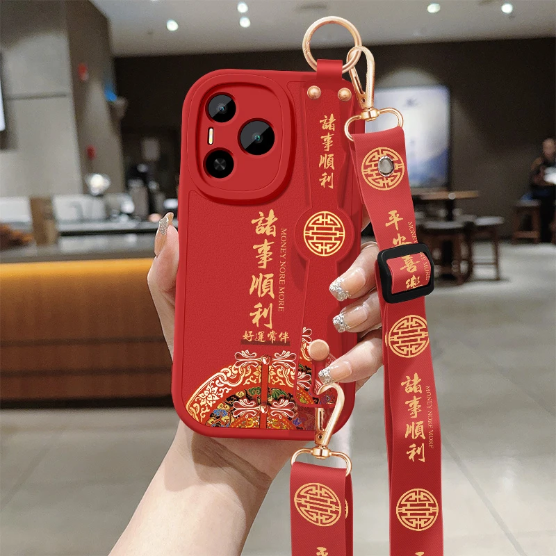 诸事顺利适用华为荣耀Power手机壳新款腕带斜挎挂绳全包防摔软壳