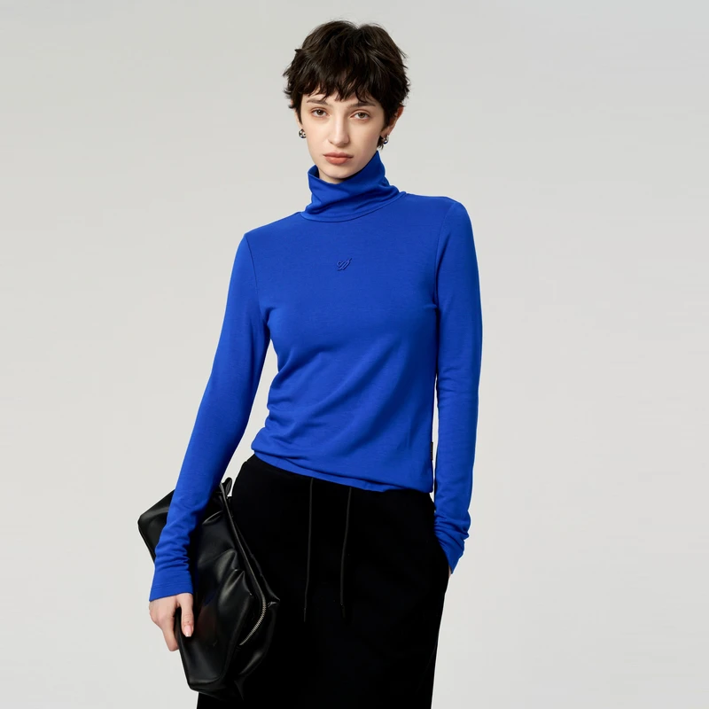 U/TI  软糯修身百搭半高领三色保暖冬季女装打底T恤