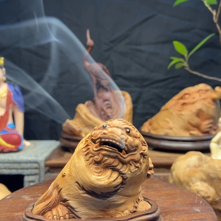 敏***荔枝木荔枝香炉狮子