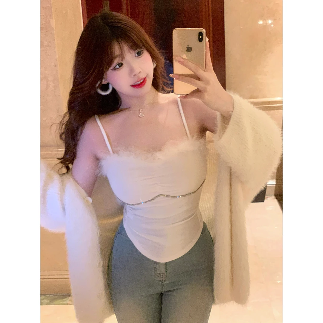 MengFairy【雪山清晨】百搭简约高级柔软气质显瘦毛衣外套3654M