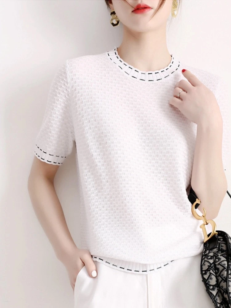 【小香风】重工编织双丝（桑蚕丝天丝）针织上衣