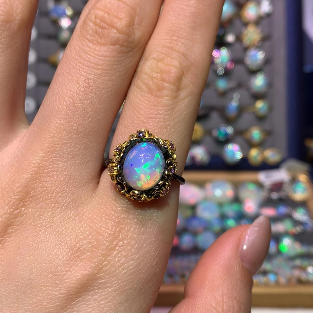 银S925镶嵌欧泊戒指款式