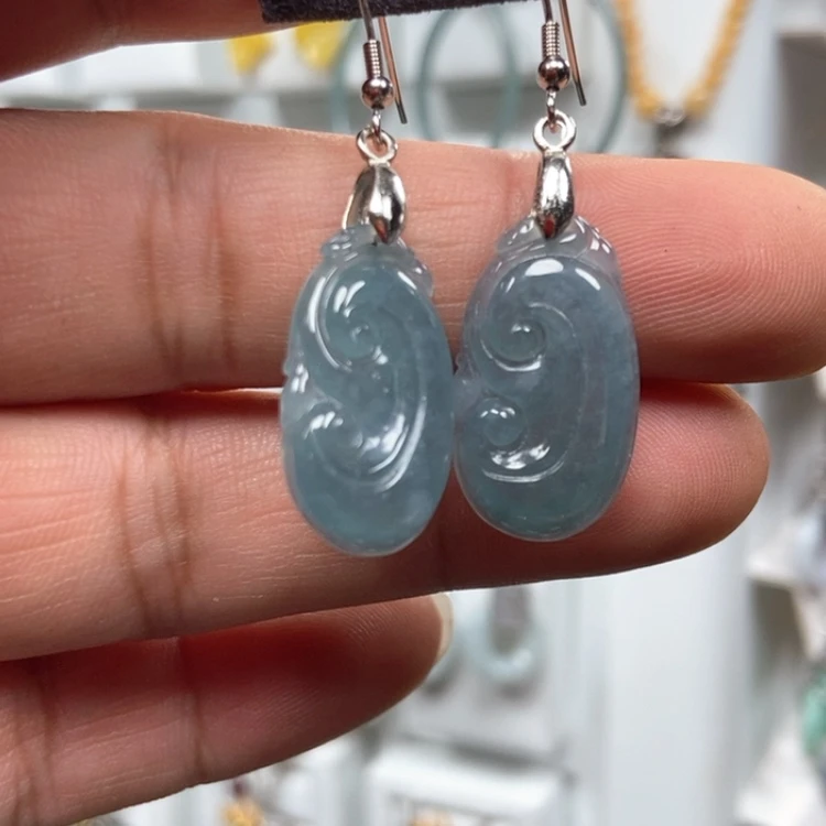 【闪购商品】翡翠耳饰银S925镶嵌耳饰