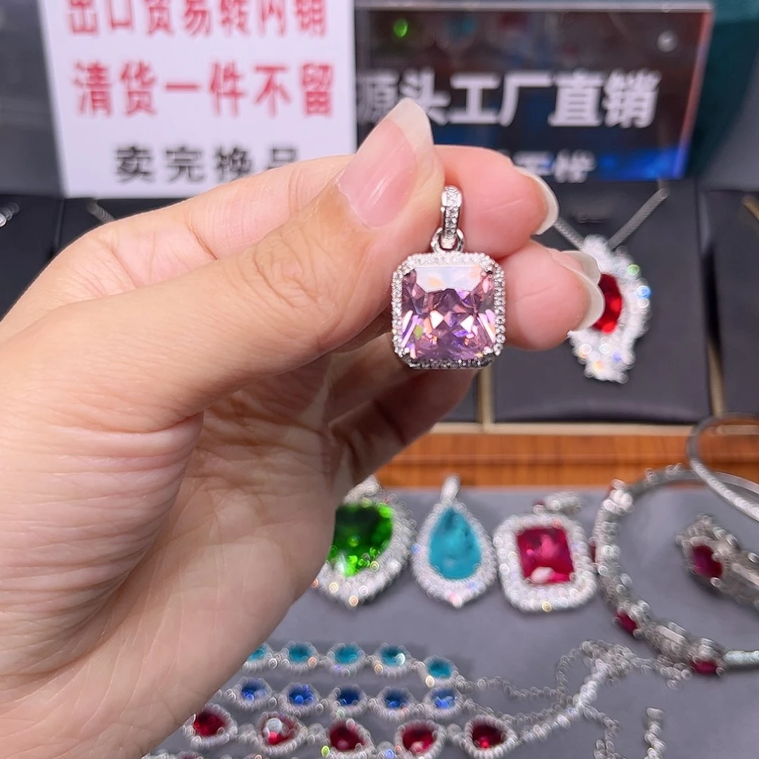 蓝宝石颈饰银S925镶嵌t z 89