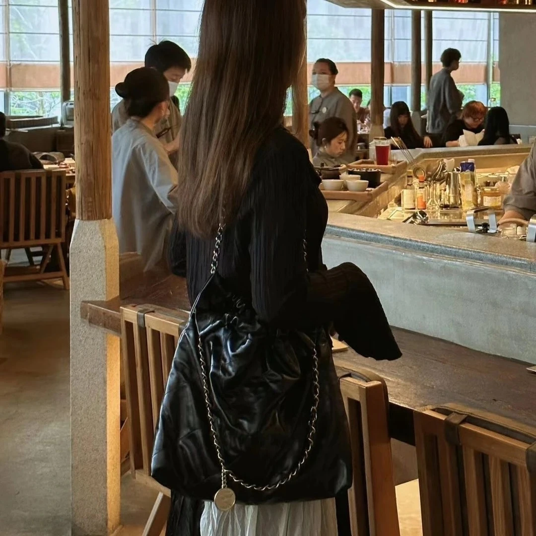 F2【香流垃圾袋】单肩腋下流浪包女牛皮ing