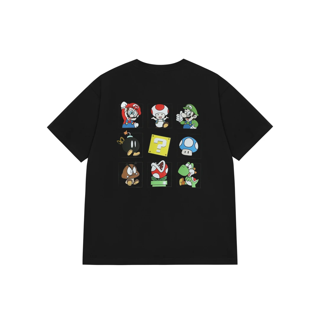 【小怪兽】九宫格马里奥休闲日常短袖T恤中大童百搭上衣1788279