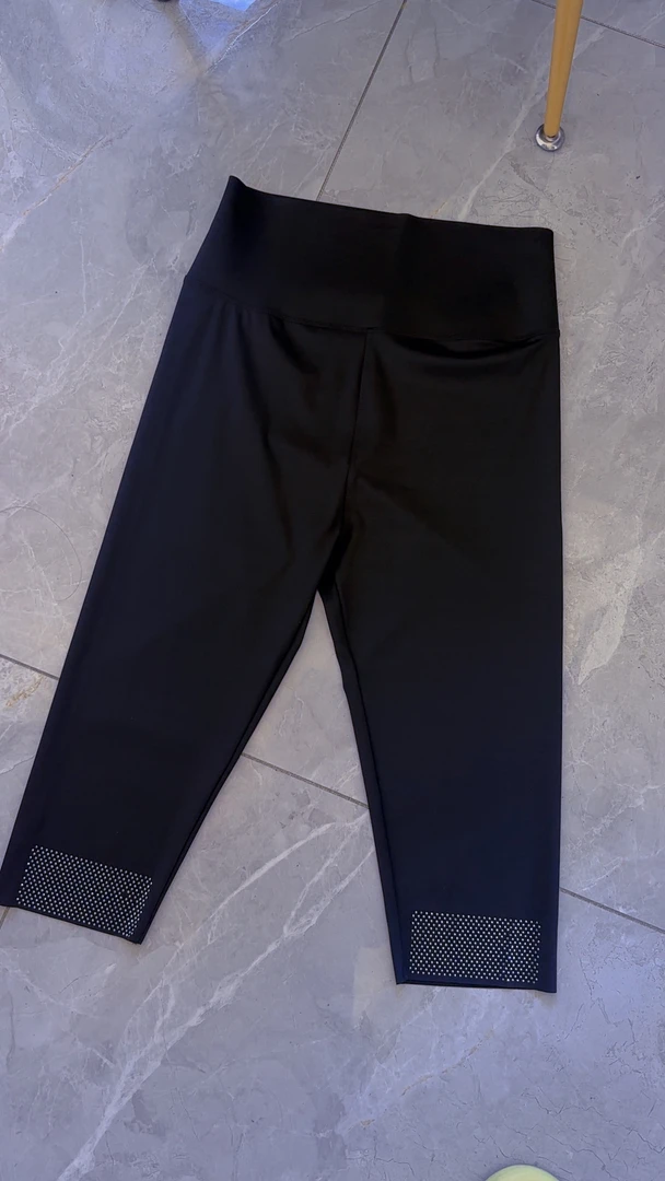 2573大码鲨鱼裤高弹夏季重工渐变烫钻七分芭比裤高腰显瘦新款欧货