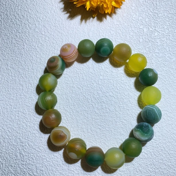 阿拉善花眼玛瑙手串11cm