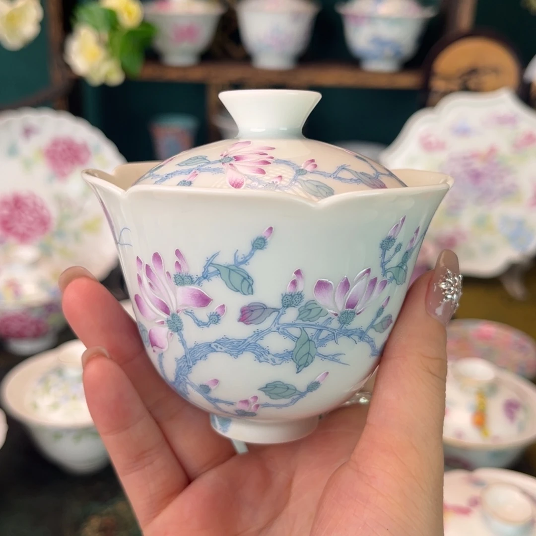 摆件陶景德镇陶瓷茶杯手绘