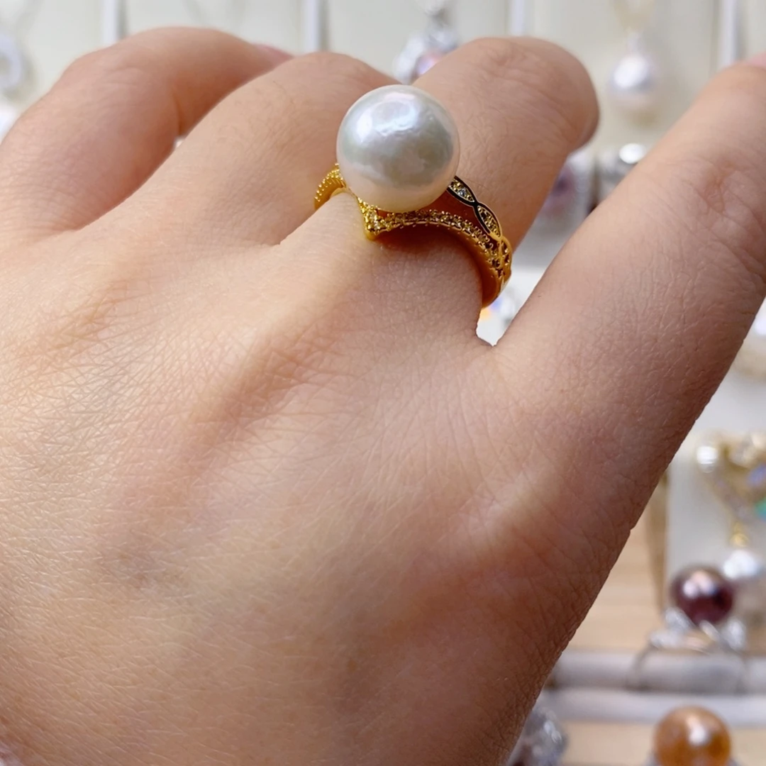 淡水珍珠戒指合金