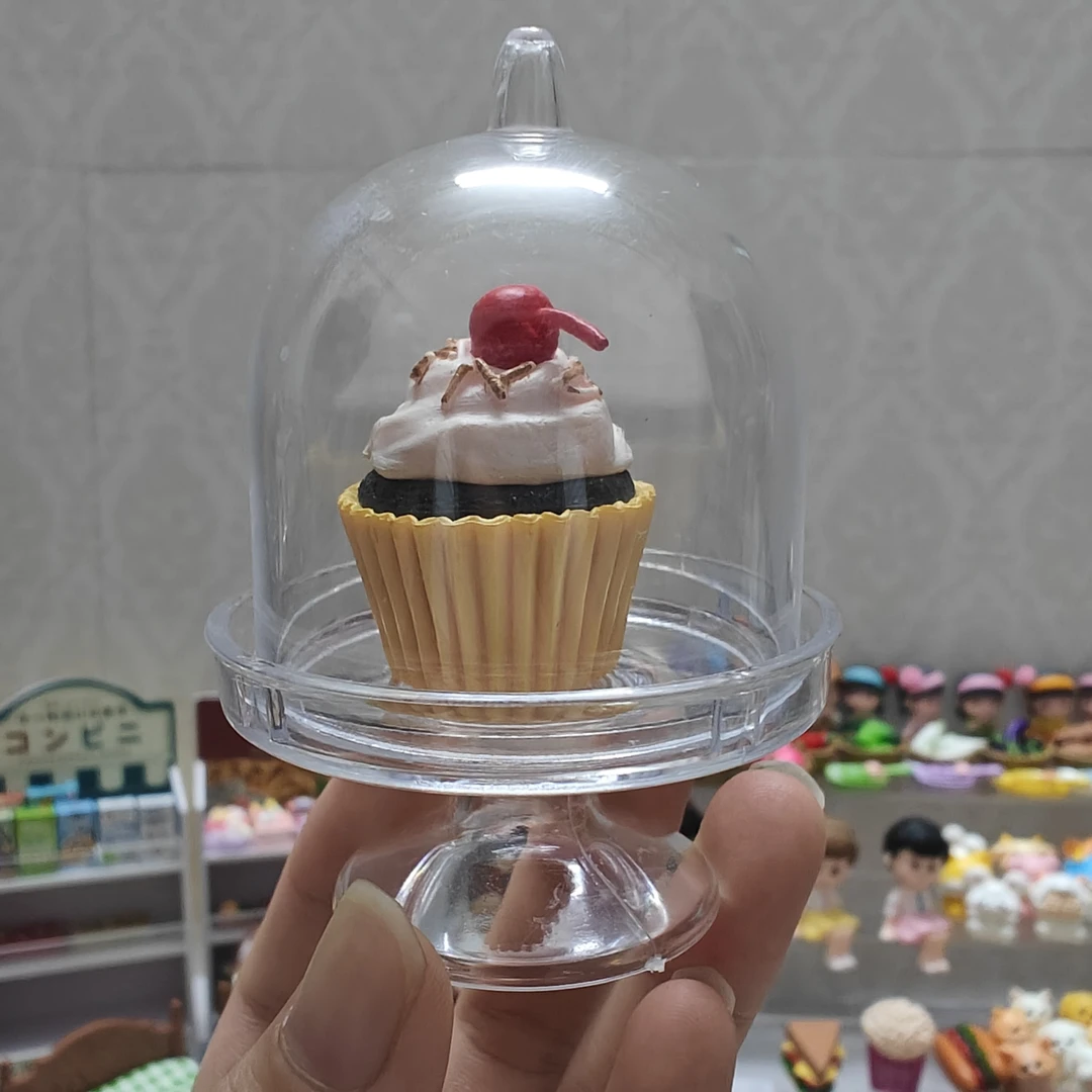 仿真微缩迷你高脚盘蛋糕罩模型过家家拍摄道具甜品蛋糕店亚克力架