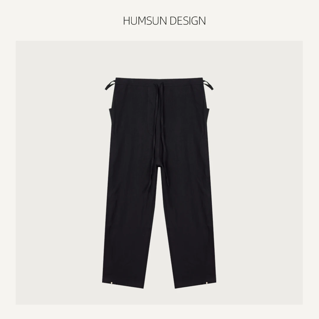 HUMSUN/禾木笙「轻风叙」盐夏量感松弛轮廓线条荃亚麻连体裤 5A416