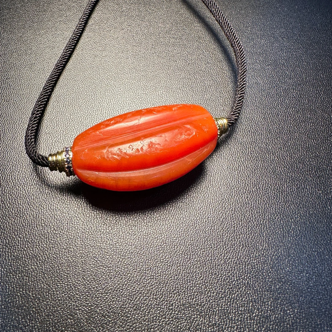 20世纪南红玛瑙 瓜棱珠挂件 /18.8*39mm 333-1123