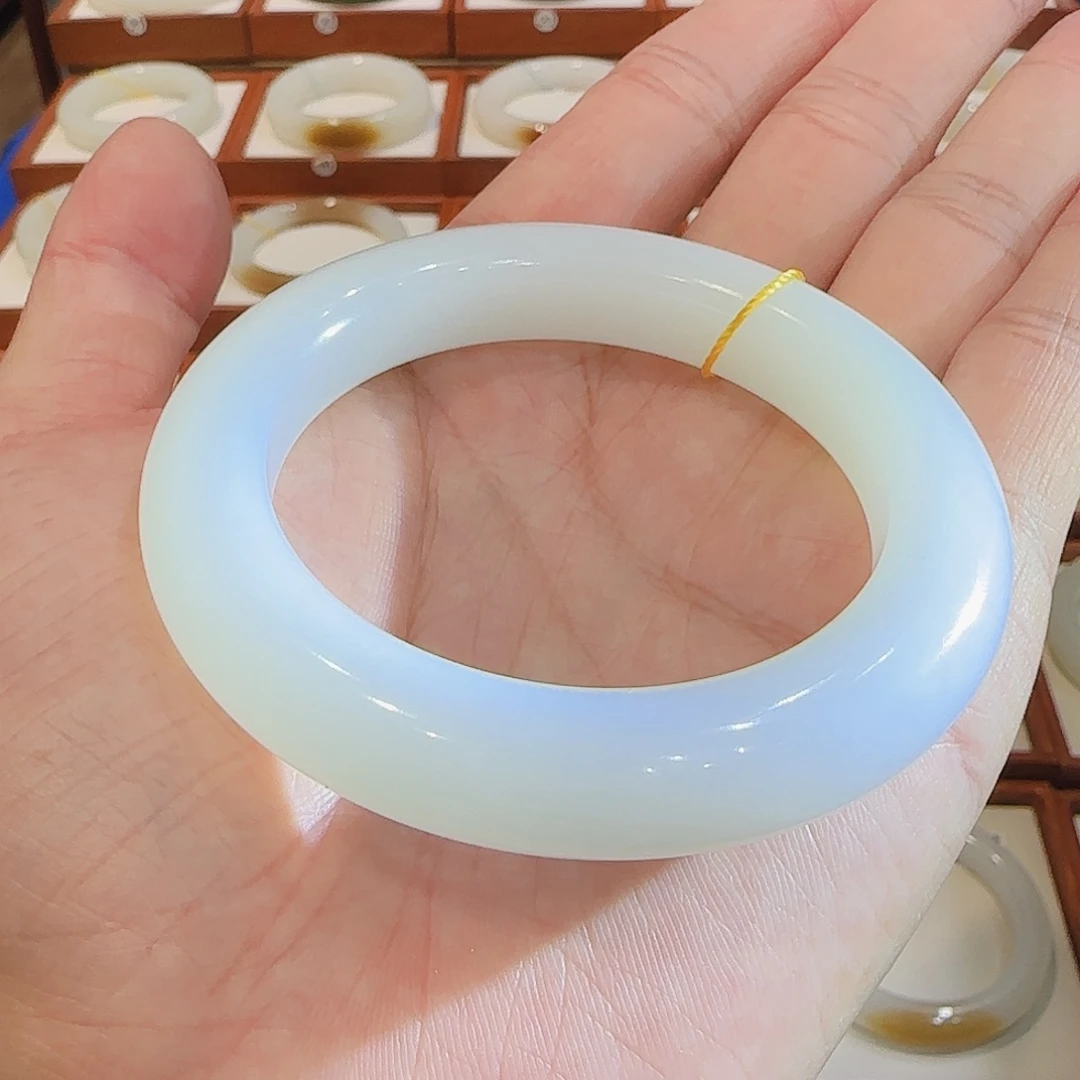 和田玉未镶嵌手镯新疆羊脂白玉55 56 57