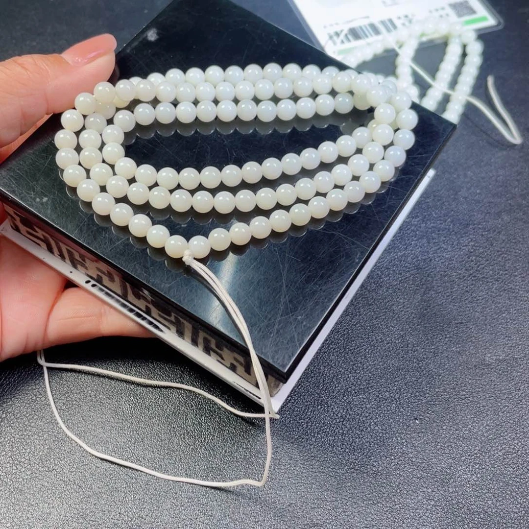 和田玉未镶嵌颈饰米达108珠链9