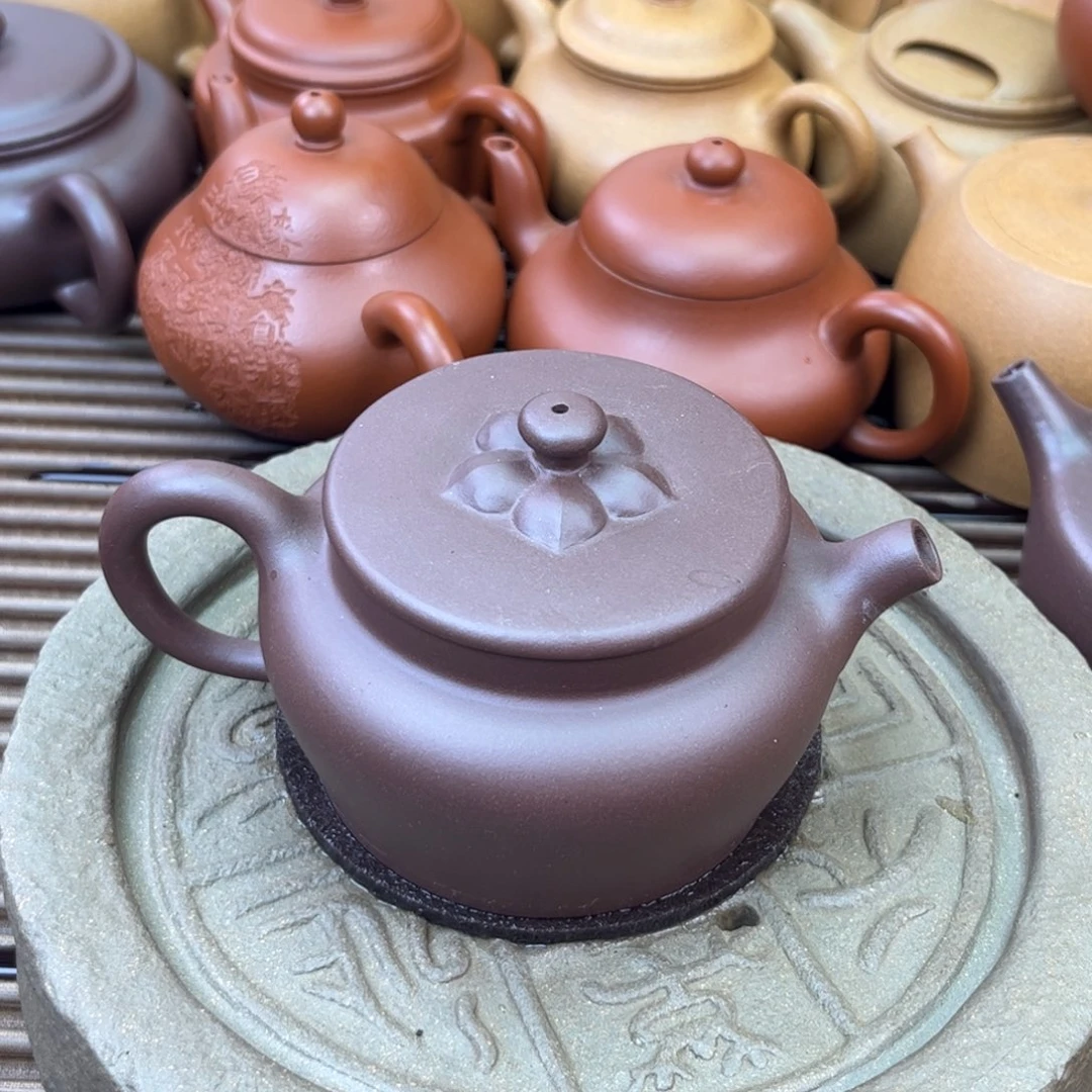 紫砂茶壶老紫泥 莲心 150c