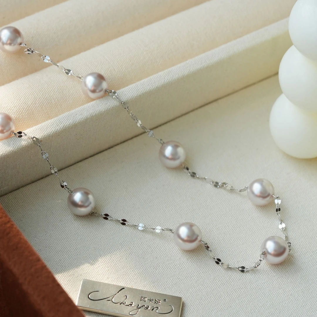 阿卡妍 链子925银 曼塔紫珠嘴唇链满天星项链爆闪气质时尚优雅