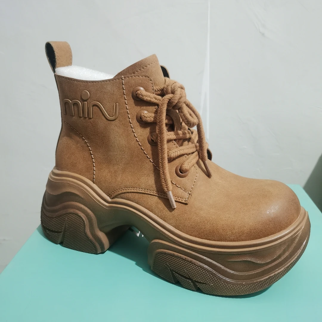 厚底复古侧拉链短靴9HXQ90025