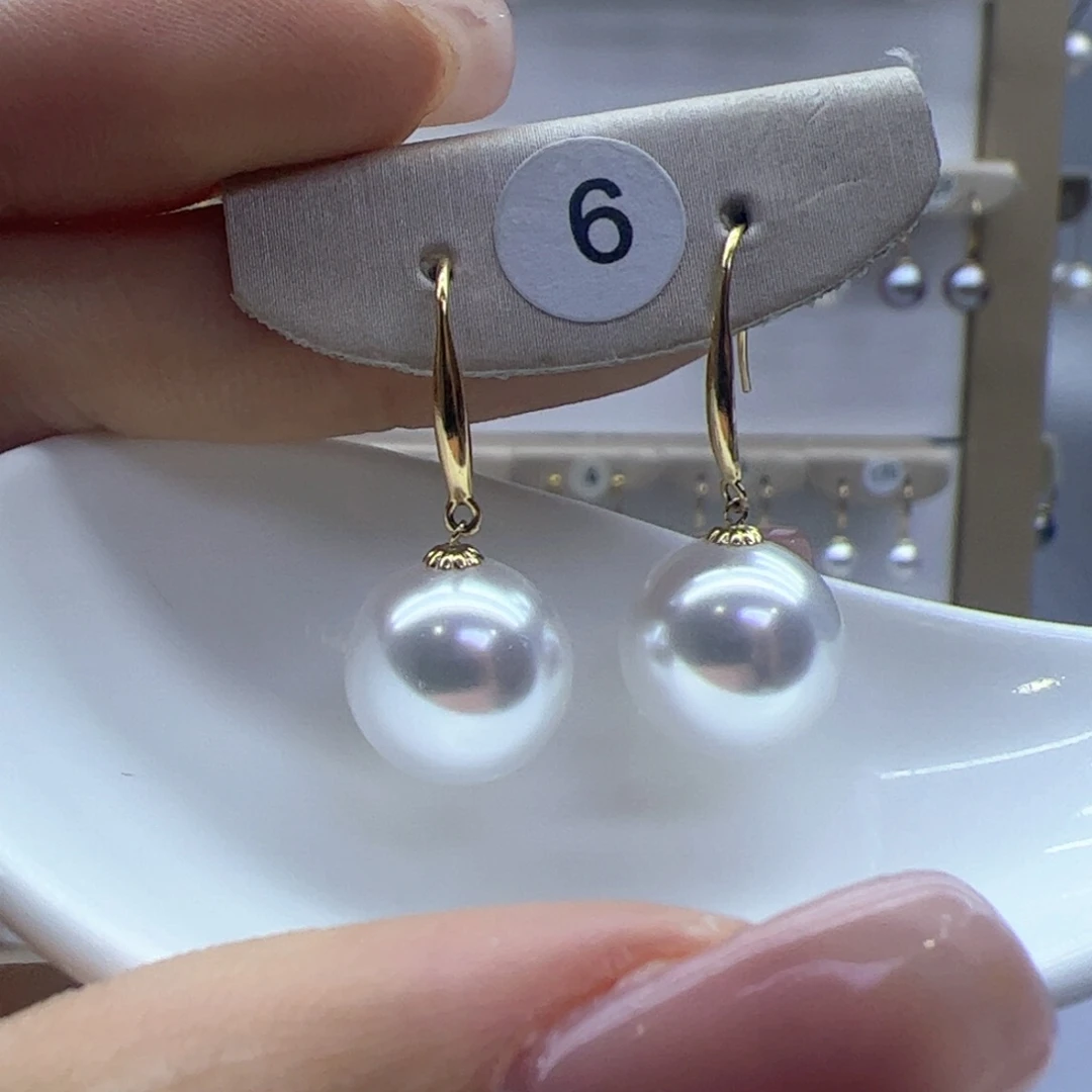 淡水珍珠耳饰18K金镶嵌