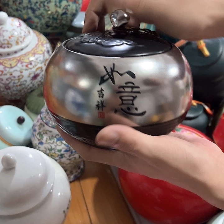茶叶罐陶瓷罐防潮罐陶瓷罐子