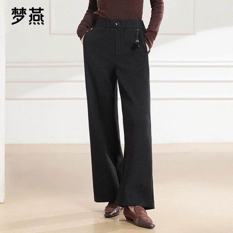 梦燕秋冬女亲肤精致显高显瘦休闲保暖舒适面料阔腿长裤CD06B5046