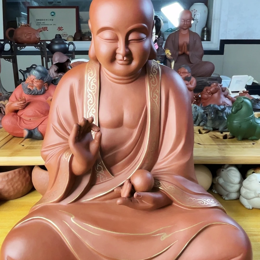 紫砂茶杯地藏摆件精工全手工