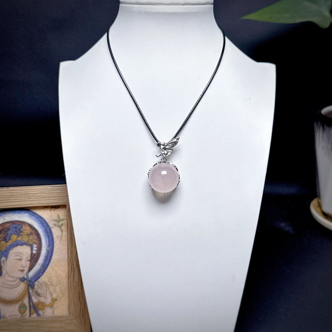 【金灿灿】粉水晶镶嵌灯泡原创设计款百搭吊坠A107 多样性发一